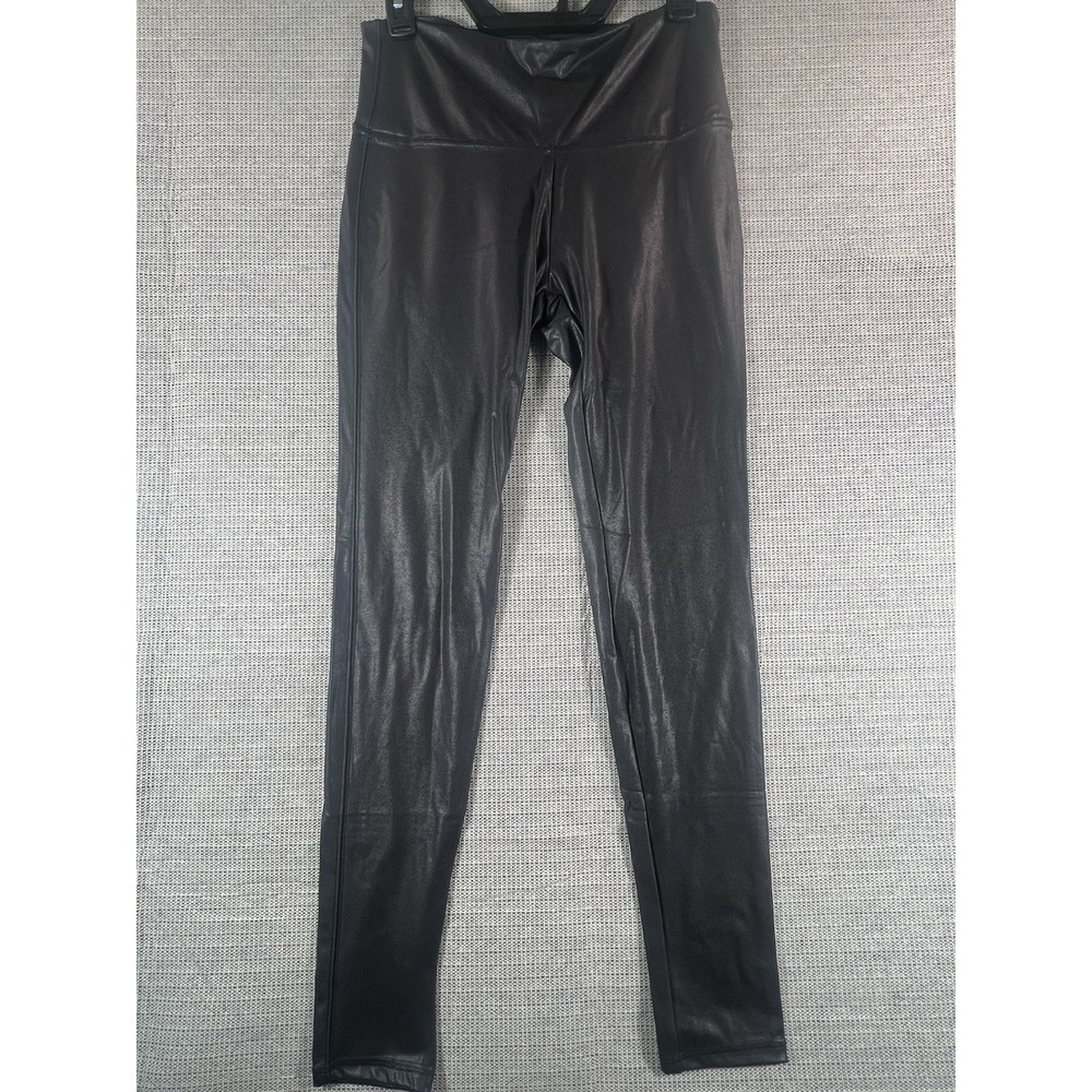 Time and Tru Black Faux Leather High Rise Skinny Legging M (8/10) Black